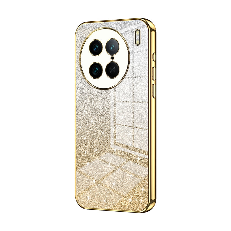 vivo X90 Pro Luxurious Electroplated Gradient Glitter Powder Case - Enhanced Lens Protection