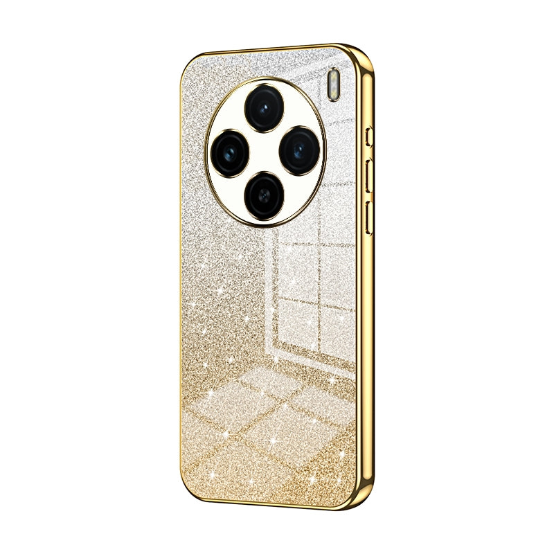 vivo X100 Luxurious Electroplated Gradient Glitter Powder Case - Enhanced Lens Protection