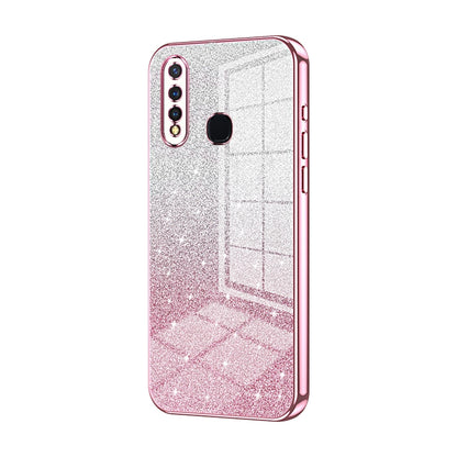 vivo Y5s Luxurious Electroplated Gradient Glitter Powder Case - Enhanced Lens Protection