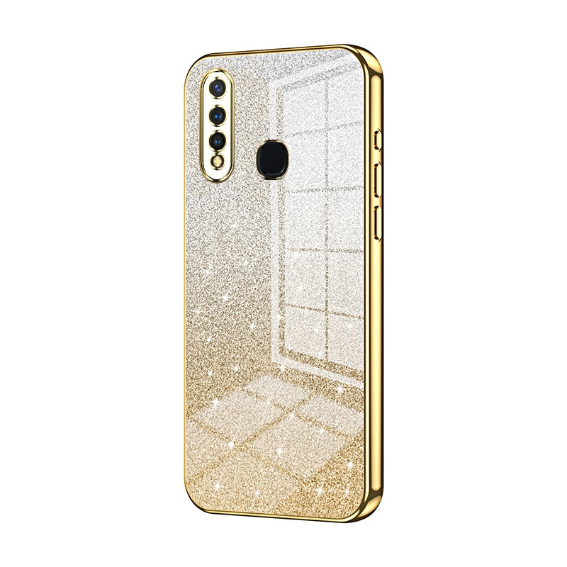 vivo Y5s Luxurious Electroplated Gradient Glitter Powder Case - Enhanced Lens Protection