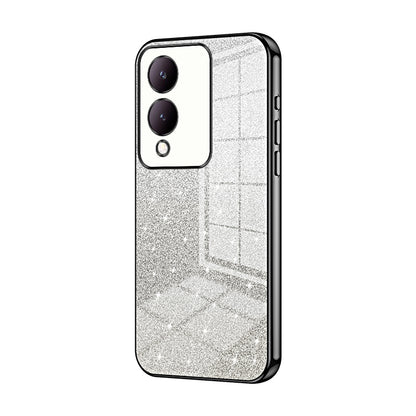 vivo Y17s Luxurious Electroplated Gradient Glitter Powder Case - Enhanced Lens Protection