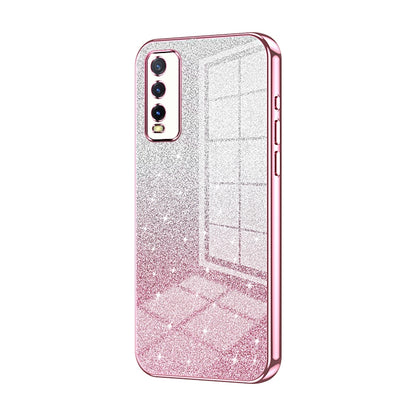 vivo Y20s Luxurious Electroplated Gradient Glitter Powder Case - Enhanced Lens Protection