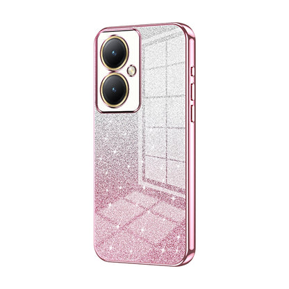 vivo Y35M+ Luxurious Electroplated Gradient Glitter Powder Case - Enhanced Lens Protection