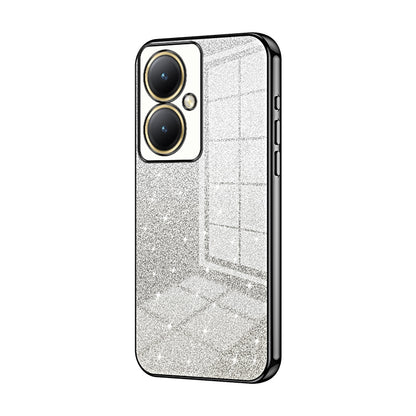 vivo Y35+ Luxurious Electroplated Gradient Glitter Powder Case - Enhanced Lens Protection