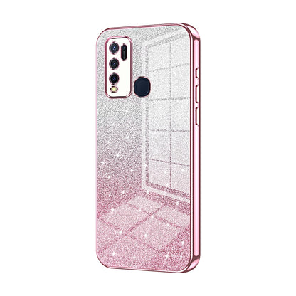 vivo Y50 Luxurious Electroplated Gradient Glitter Powder Case - Enhanced Lens Protection