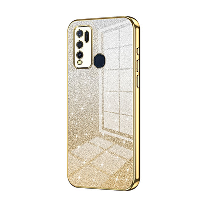 vivo Y50 Luxurious Electroplated Gradient Glitter Powder Case - Enhanced Lens Protection