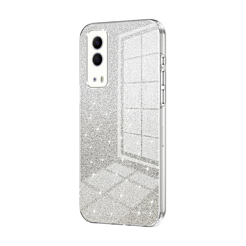 vivo iQOO Z5x Luxurious Electroplated Gradient Glitter Powder Case - Enhanced Lens Protection