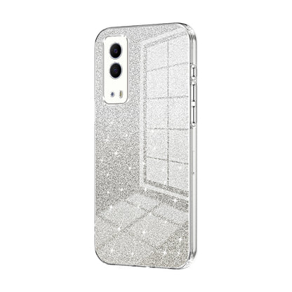 vivo iQOO Z5x Luxurious Electroplated Gradient Glitter Powder Case - Enhanced Lens Protection