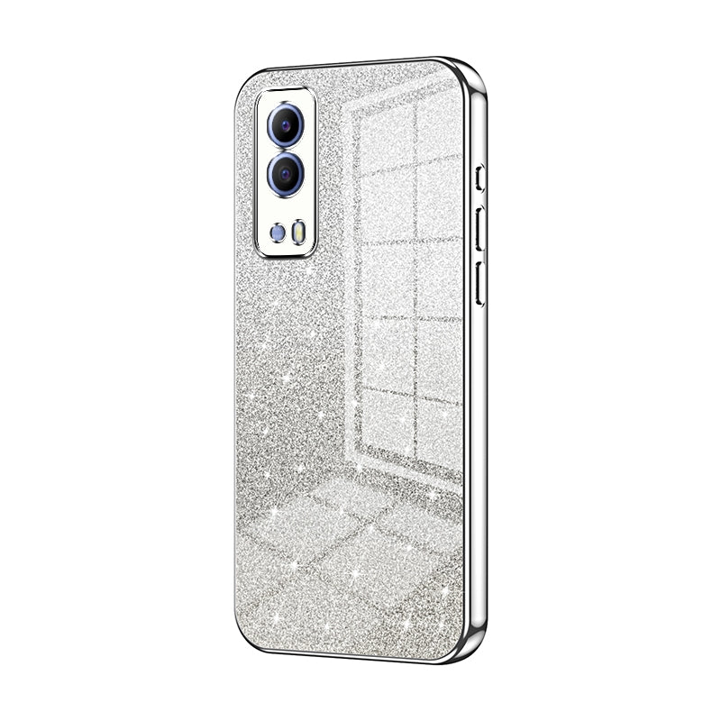 vivo iQOO Z5x Luxurious Electroplated Gradient Glitter Powder Case - Enhanced Lens Protection