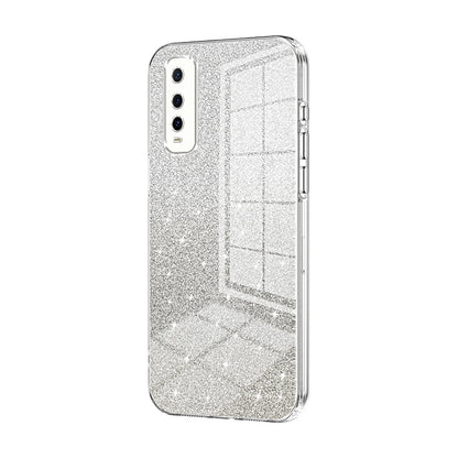 vivo Y70s Luxurious Electroplated Gradient Glitter Powder Case - Enhanced Lens Protection