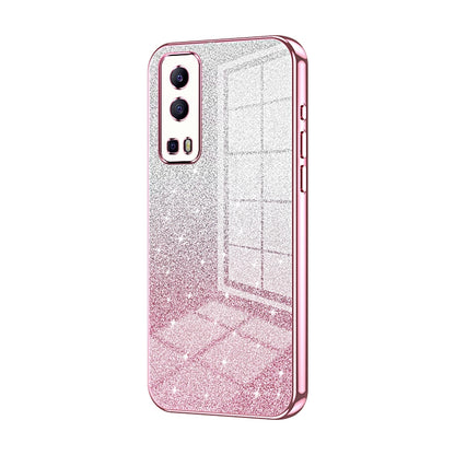 vivo iQOO Z3 Luxurious Electroplated Gradient Glitter Powder Case - Enhanced Lens Protection