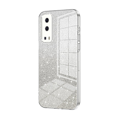 vivo Y72 5G Luxurious Electroplated Gradient Glitter Powder Case - Enhanced Lens Protection