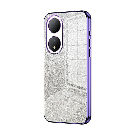 vivo Y100A Luxurious Electroplated Gradient Glitter Powder Case - Enhanced Lens Protection