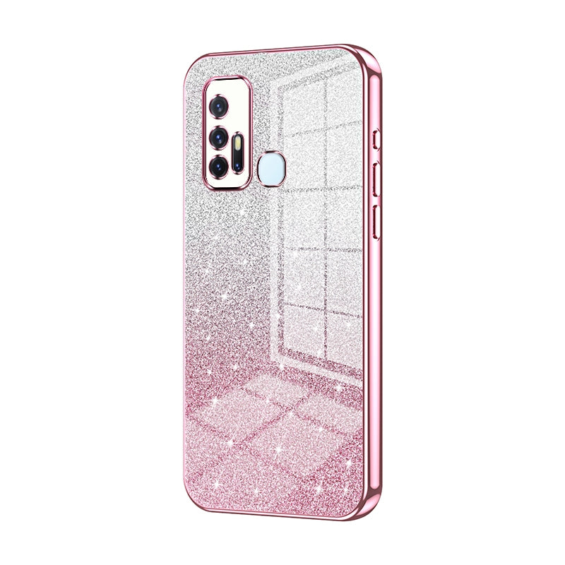 vivo Z6 5G Luxurious Electroplated Gradient Glitter Powder Case - Enhanced Lens Protection