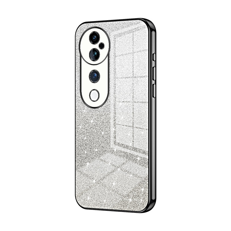 vivo S19 Pro Luxurious Electroplated Gradient Glitter Powder Case - Enhanced Lens Protection