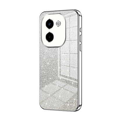 For vivo Y200 Luxurious Electroplated Gradient Glitter Powder Case - Enhanced Lens Protection