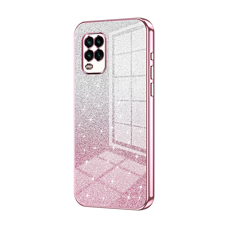 Xiaomi Mi 10 Lite 5G Luxurious Electroplated Gradient Glitter Powder Case - Enhanced Lens Protection