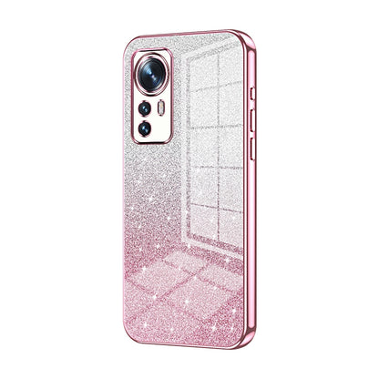 Xiaomi 12 Luxurious Electroplated Gradient Glitter Powder Case - Enhanced Lens Protection