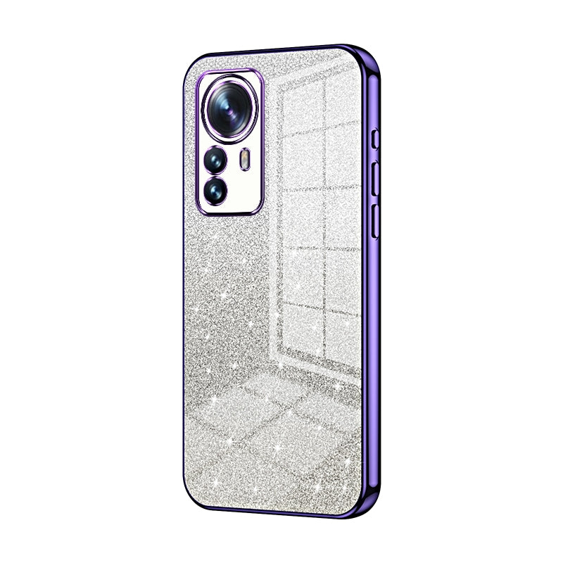 Xiaomi 12 Pro Luxurious Electroplated Gradient Glitter Powder Case - Enhanced Lens Protection