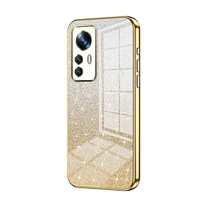 Xiaomi 12T Pro Luxurious Electroplated Gradient Glitter Powder Case - Enhanced Lens Protection