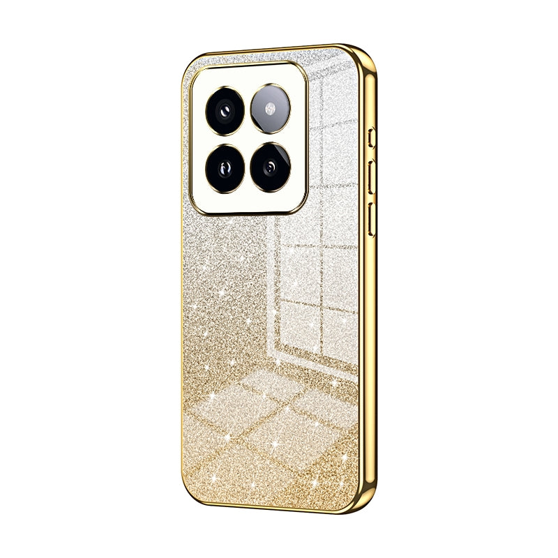 Xiaomi 14 Pro Luxurious Electroplated Gradient Glitter Powder Case - Enhanced Lens Protection