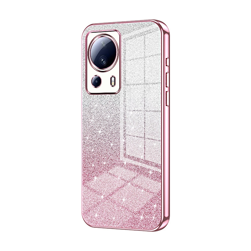 Xiaomi 13 Lite Luxurious Electroplated Gradient Glitter Powder Case - Enhanced Lens Protection