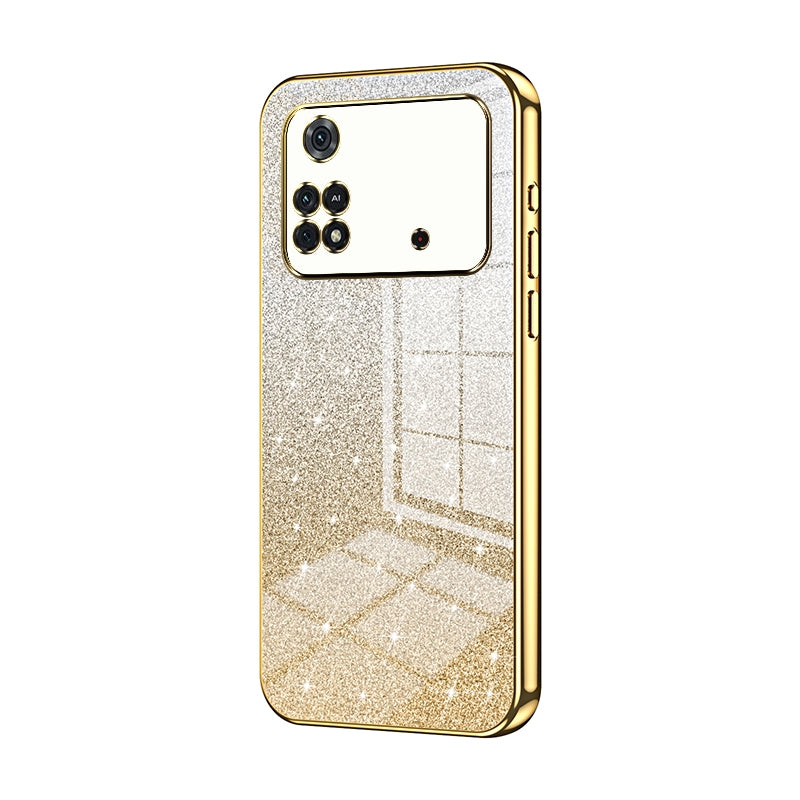 Xiaomi Poco M4 Pro Luxurious Electroplated Gradient Glitter Powder Case - Enhanced Lens Protection