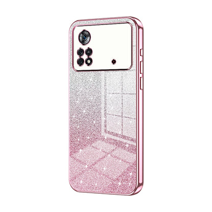 Xiaomi Poco X4 Pro 5G Luxurious Electroplated Gradient Glitter Powder Case - Enhanced Lens Protection