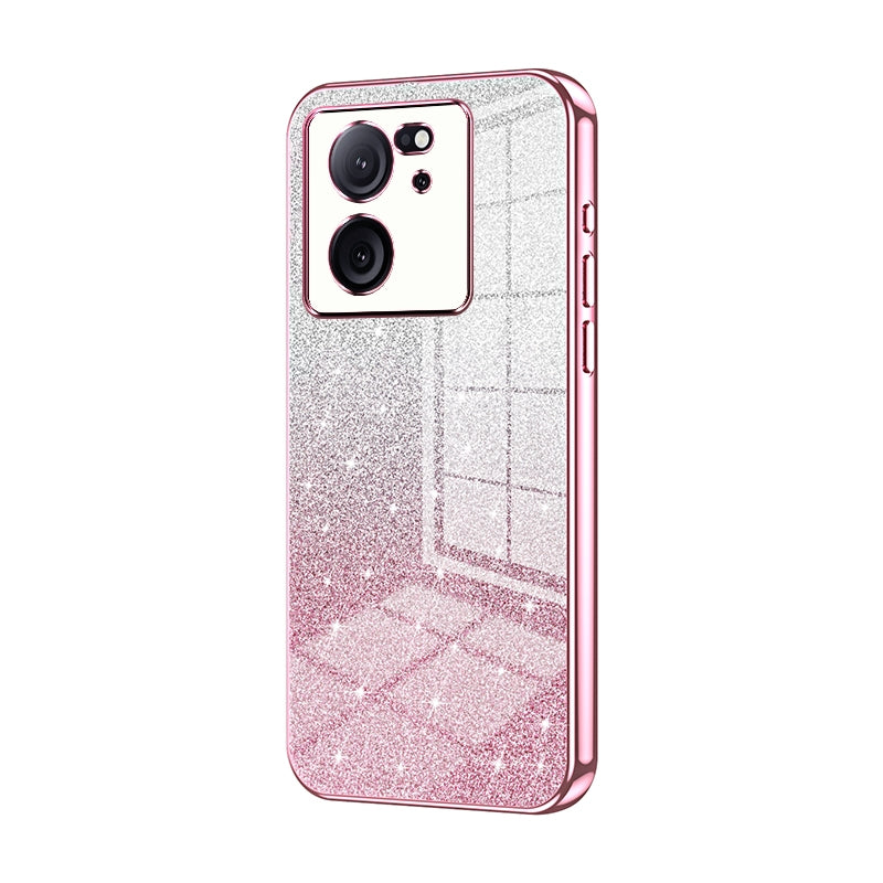 Xiaomi 13T Luxurious Electroplated Gradient Glitter Powder Case - Enhanced Lens Protection