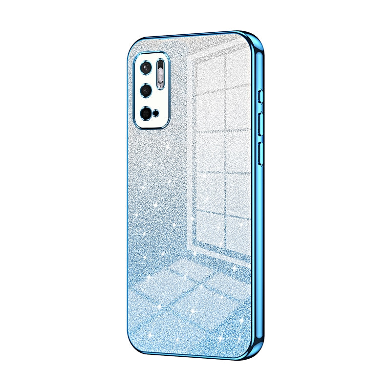 Xiaomi Redmi Note 10T 5G Luxurious Electroplated Gradient Glitter Powder Case - Enhanced Lens Protection