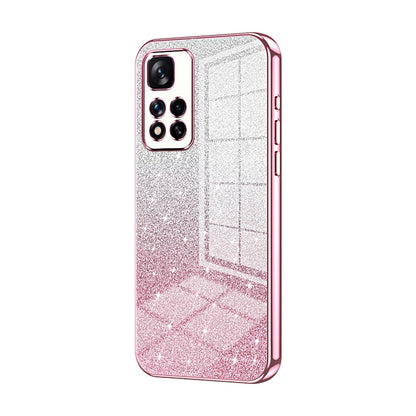 Xiaomi Redmi Note 11 Pro+ 5G Luxurious Electroplated Gradient Glitter Powder Case - Enhanced Lens Protection