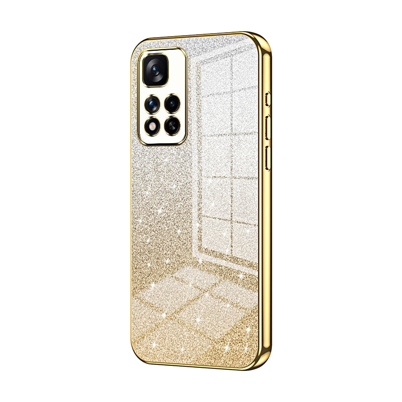 Xiaomi Redmi Note 11 Pro+ 5G Luxurious Electroplated Gradient Glitter Powder Case - Enhanced Lens Protection