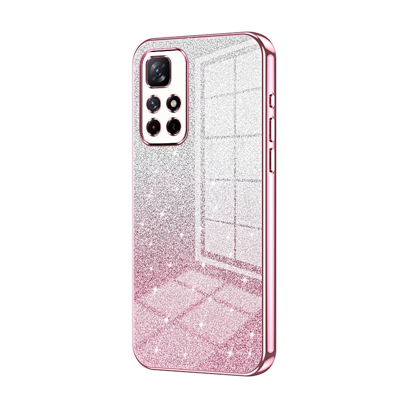 Xiaomi Redmi Note 11T 5G Luxurious Electroplated Gradient Glitter Powder Case - Enhanced Lens Protection