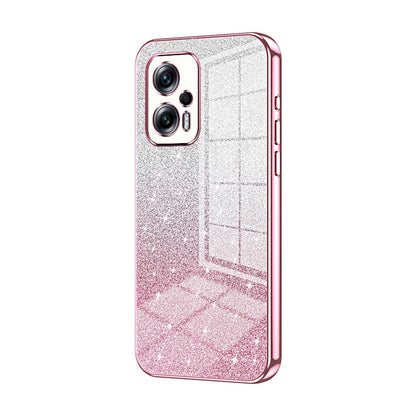 Xiaomi Redmi Note 11T Pro Luxurious Electroplated Gradient Glitter Powder Case - Enhanced Lens Protection