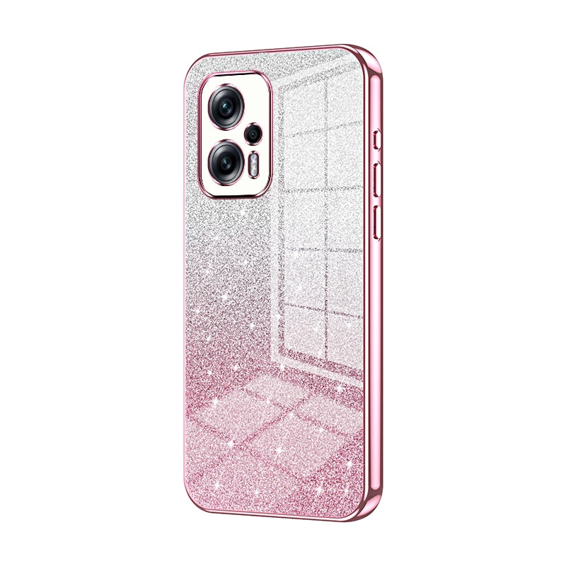 Xiaomi Poco X4 GT Luxurious Electroplated Gradient Glitter Powder Case - Enhanced Lens Protection