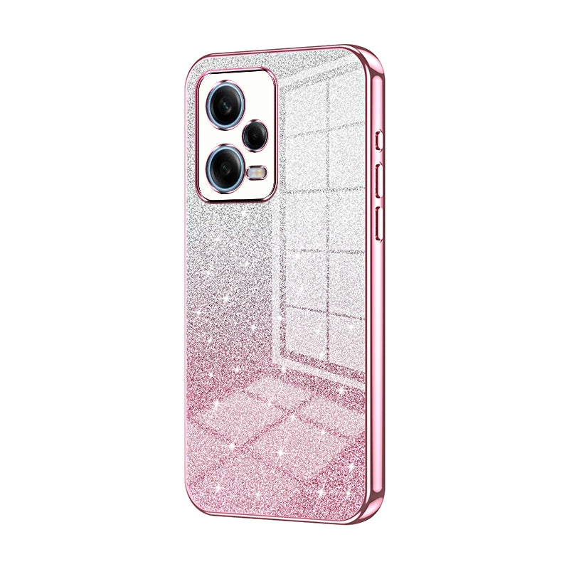 Xiaomi Redmi Note 12 Pro 5G Luxurious Electroplated Gradient Glitter Powder Case - Enhanced Lens Protection