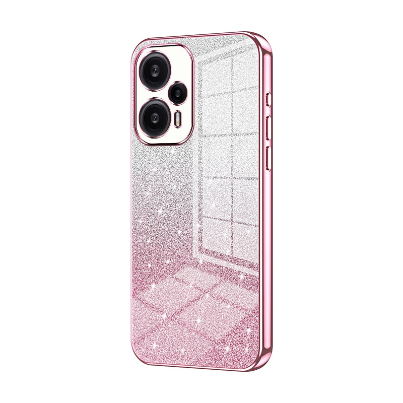 Xiaomi Redmi Note 12 Turbo/Poco F5 Luxurious Electroplated Gradient Glitter Powder Case - Enhanced Lens Protection