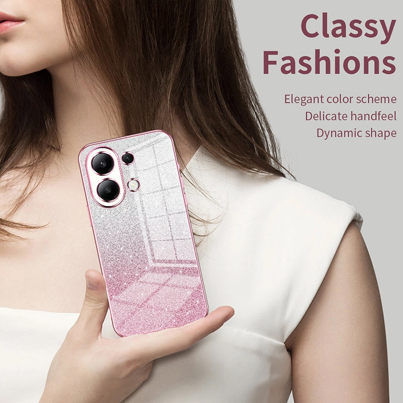 Xiaomi Redmi K40 Luxurious Electroplated Gradient Glitter Powder Case - Enhanced Lens Protection