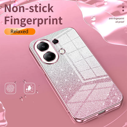 Xiaomi Redmi Redmi 10 5G Luxurious Electroplated Gradient Glitter Powder Case - Enhanced Lens Protection