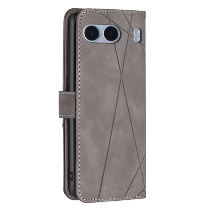 OnePlus Nord 4 Rhombus Texture Leather Phone Case with Magnetic Buckle and Card Holder