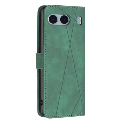 OnePlus Nord 4 Rhombus Texture Leather Phone Case with Magnetic Buckle and Card Holder