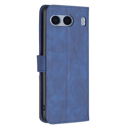 OnePlus Nord 4 Rhombus Texture Leather Phone Case with Magnetic Buckle and Card Holder