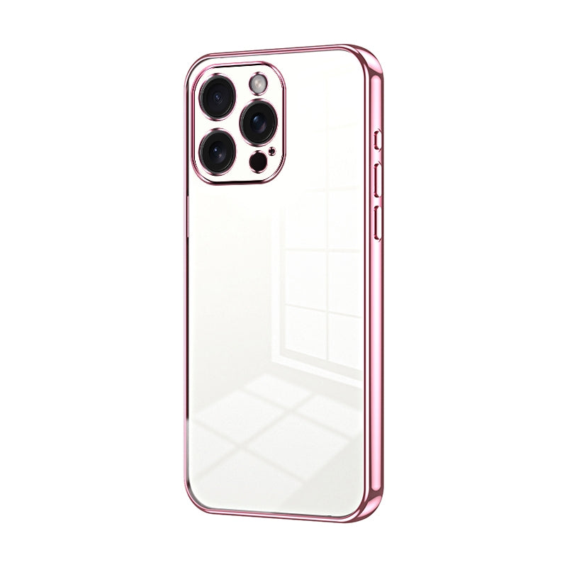 iPhone 15 Pro Max Phone Case with Transparent Plating and Fine Hole Design: Crystal Clear & Scratch-Resistant