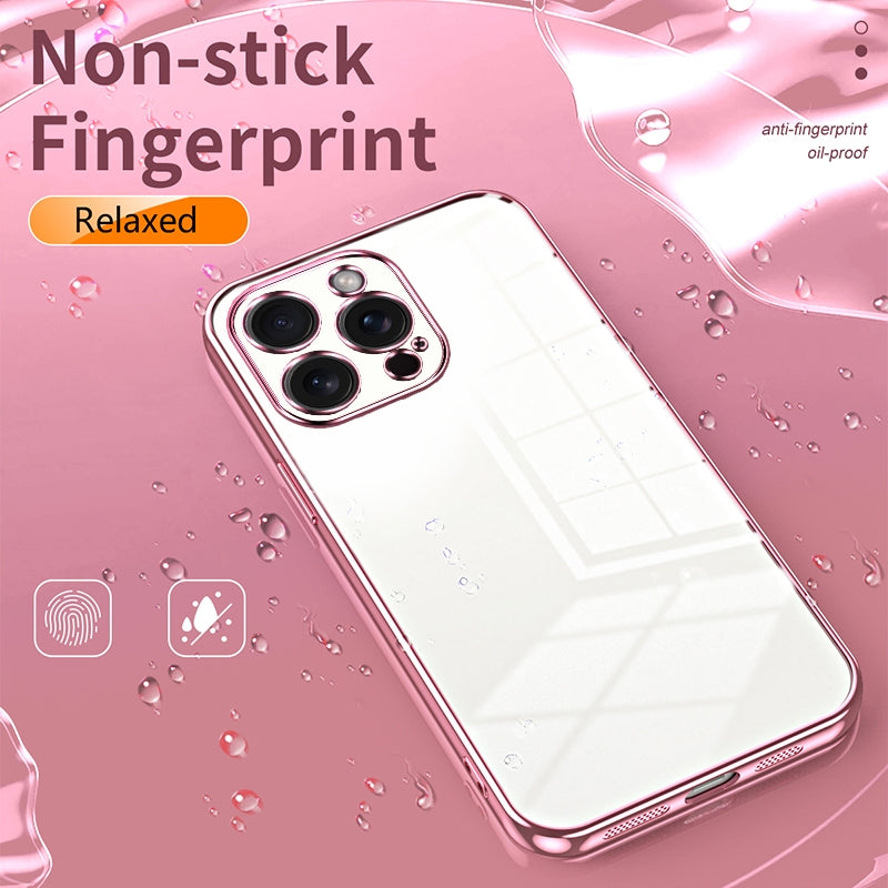 iPhone 15 Pro Max Phone Case with Transparent Plating and Fine Hole Design: Crystal Clear & Scratch-Resistant