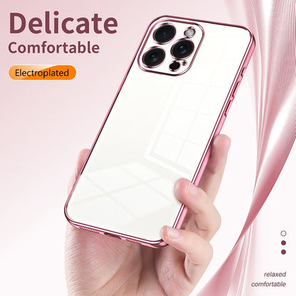 iPhone 15 Pro Max Phone Case with Transparent Plating and Fine Hole Design: Crystal Clear & Scratch-Resistant