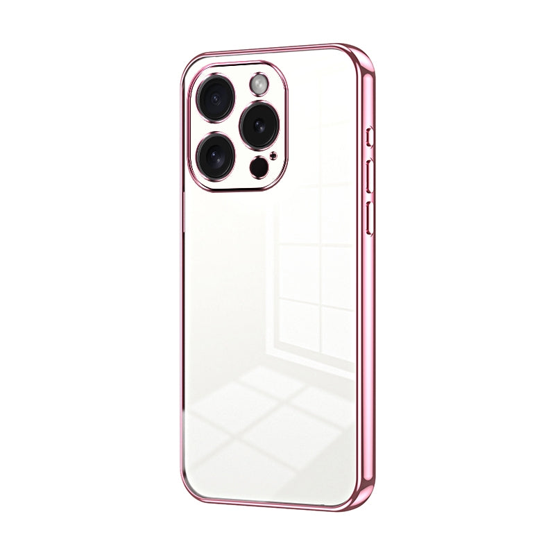 iPhone 15 Pro Phone Case with Transparent Plating and Fine Hole Design: Crystal Clear & Scratch-Resistant