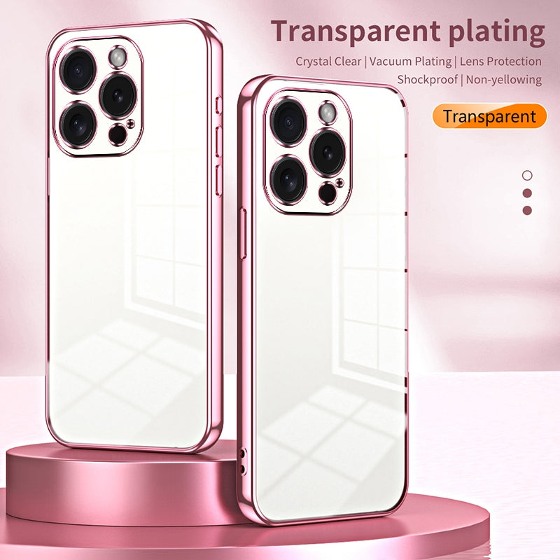 iPhone 15 Pro Phone Case with Transparent Plating and Fine Hole Design: Crystal Clear & Scratch-Resistant