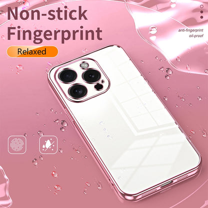 iPhone 15 Pro Phone Case with Transparent Plating and Fine Hole Design: Crystal Clear & Scratch-Resistant