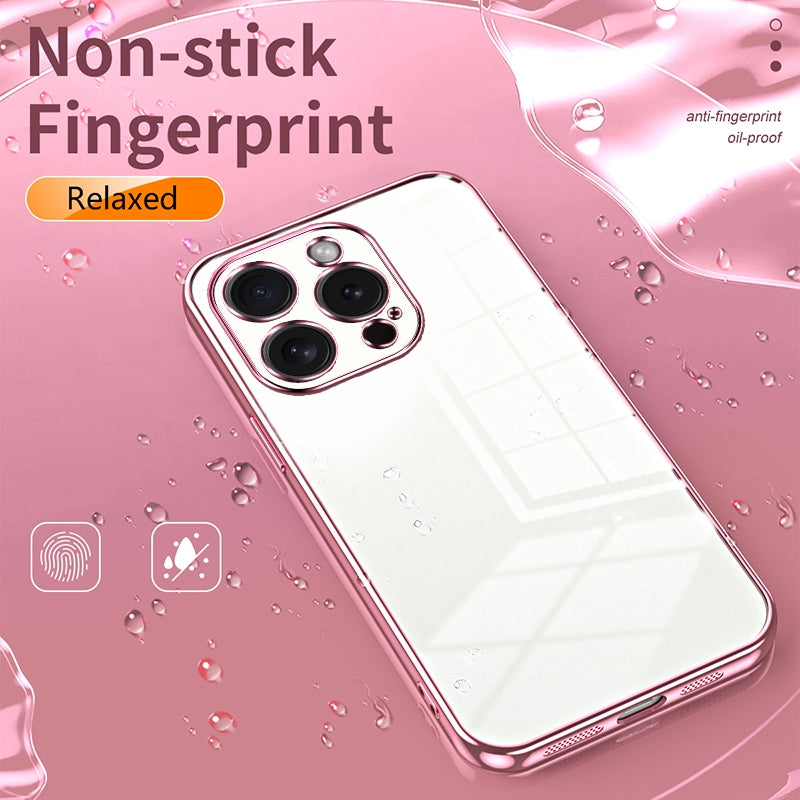 iPhone 15 Pro Phone Case with Transparent Plating and Fine Hole Design: Crystal Clear & Scratch-Resistant