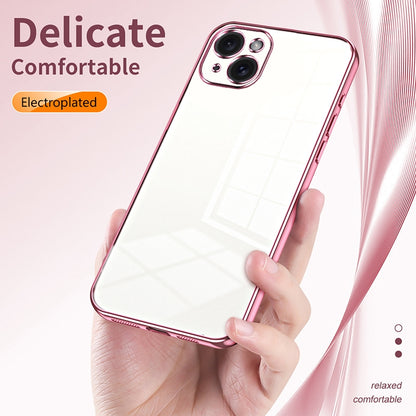 iPhone 15 Plus Phone Case with Transparent Plating and Fine Hole Design: Crystal Clear & Scratch-Resistant